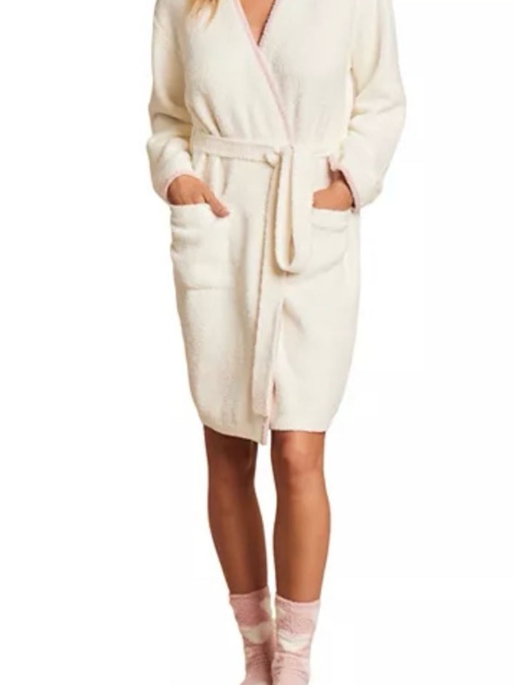 BAREFOOT DREAMS CozyChic Amore Robe XXS/ XS (Pearl-Pink-Peonie)